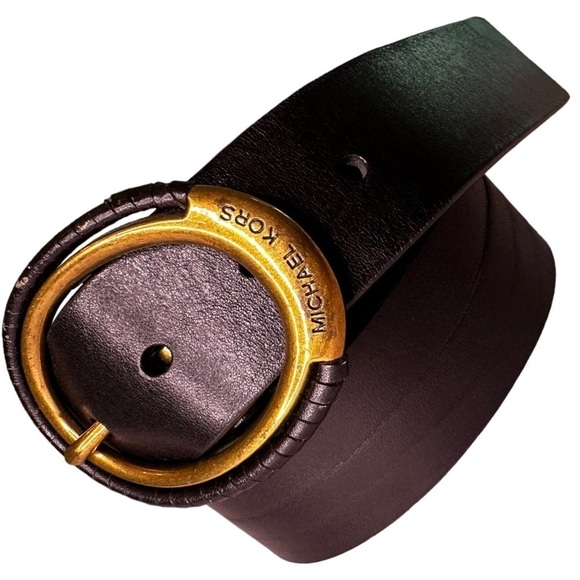 Vintage Michael Kors Leather Wrapped Buckle Belt - Picture 1 of 7